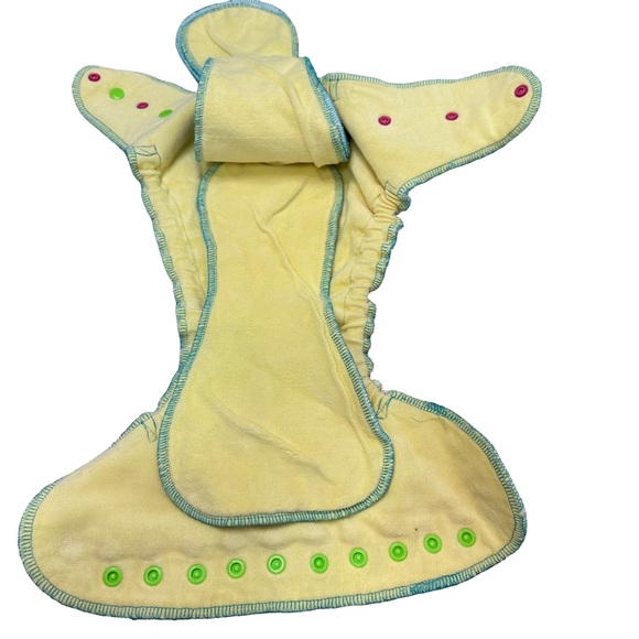 Twinkie Tush Cloth Diaper Bundle Fabric Diaper Baby Adjustable Pink Yellow - Picture 11 of 14